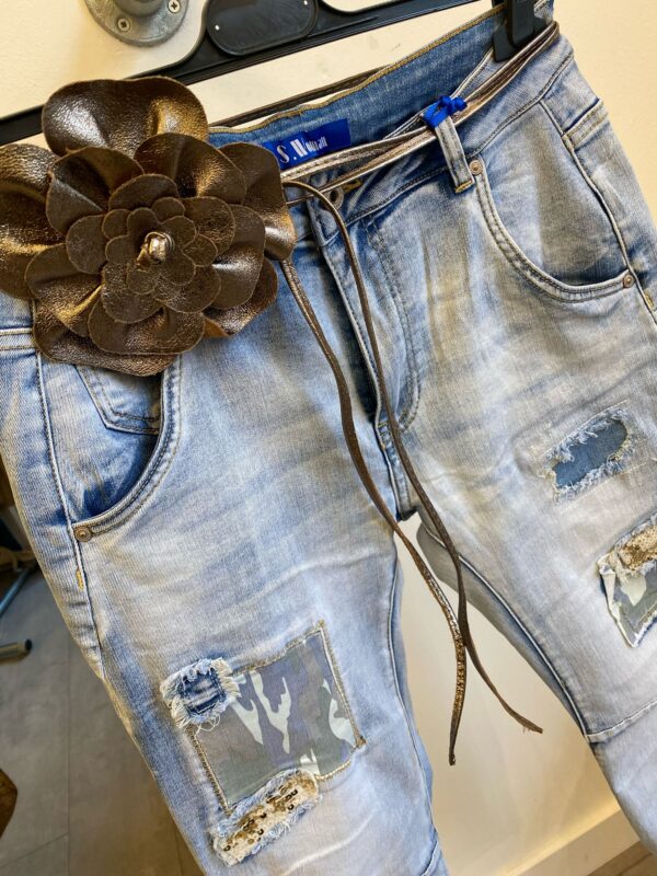 Riem Leer Flower Brons - Afbeelding 2