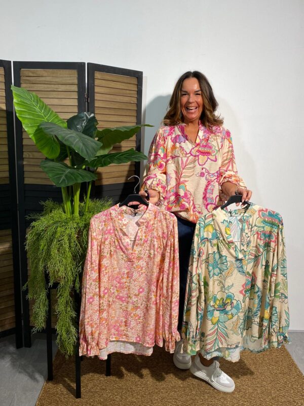Vera Jo Top Fleurs Pink - Afbeelding 5