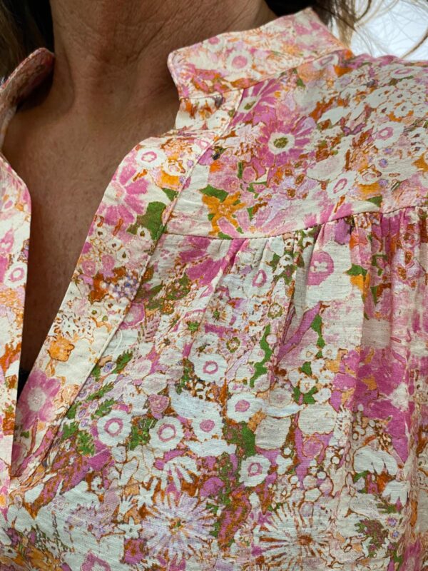 Vera Jo Top Fleurs Pink - Afbeelding 4