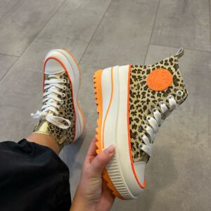 Sneaker Hoog Panter Oranje