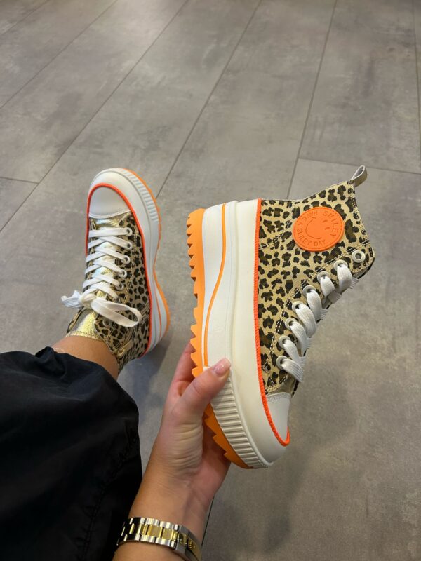 Sneaker Hoog Panter Oranje