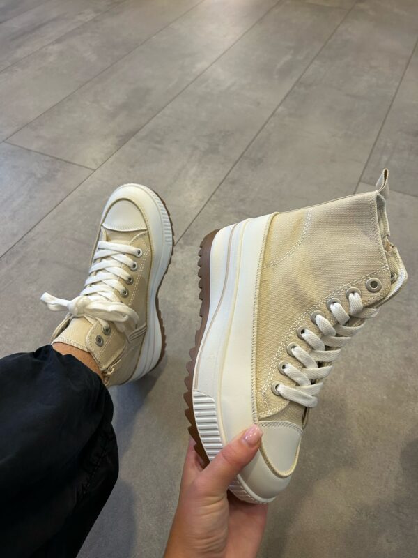 Sneaker Hoog Beige