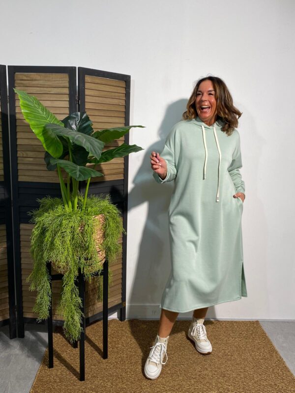 May Gem Mint Hoodie Dress