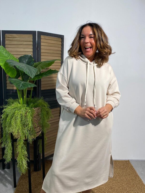 May Gem Beige Hoodie Dress - Afbeelding 3