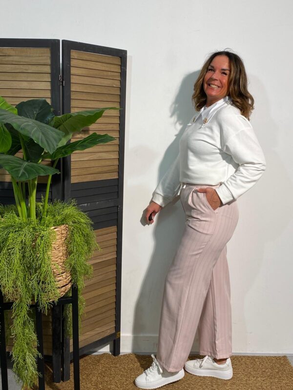 Xuna Jog Pantalon Roze Krijtstreep - Afbeelding 2