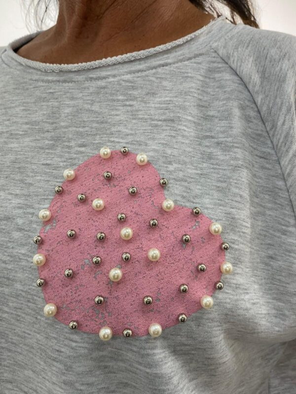 GS Fashion Top Roze/Grijs "Love" - Afbeelding 4