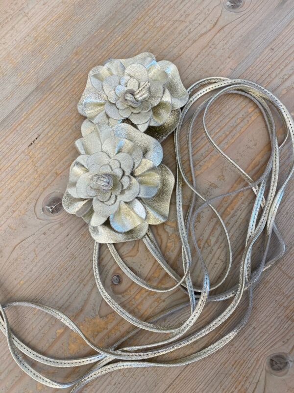 Riem Leer Flower Goud