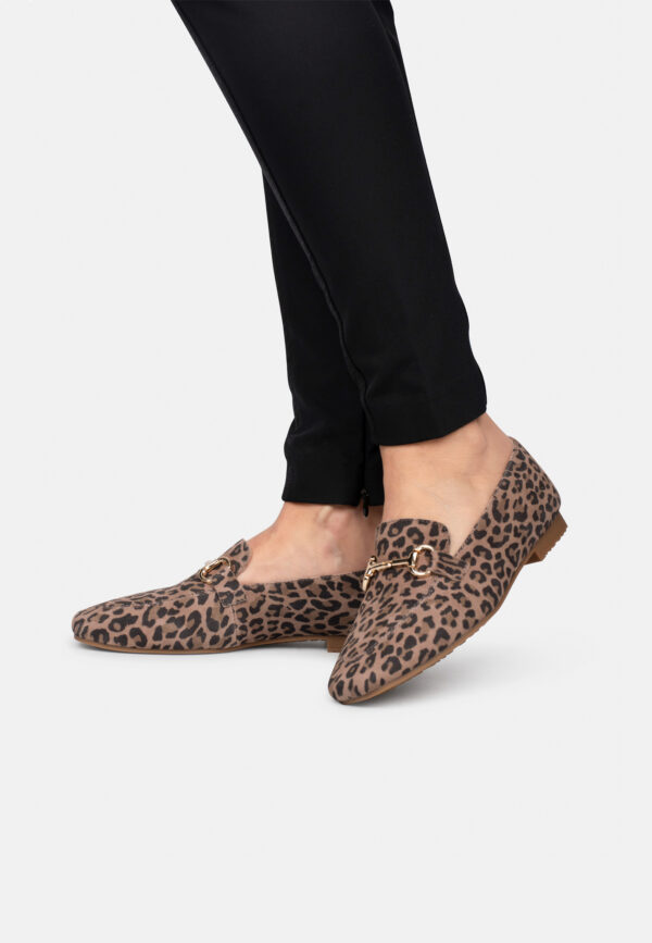 PS Poelman Luipaardprint Suède Dames Loafers