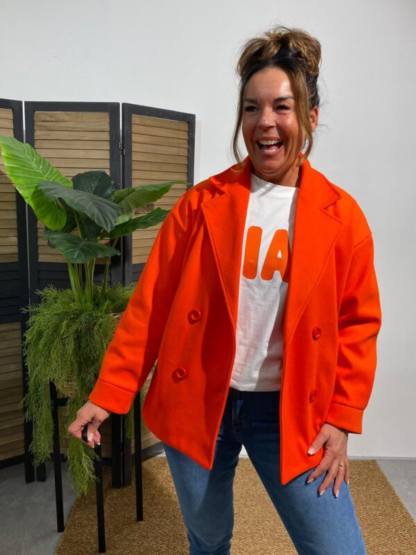 Biba Korte Trenchcoat Oranje - Afbeelding 3