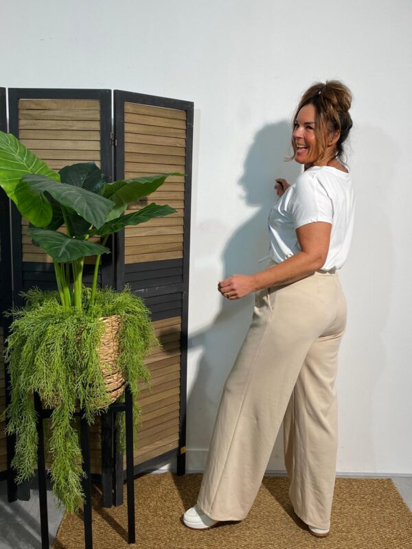 Biba Jog Pantalon Beige/Wit - Afbeelding 3