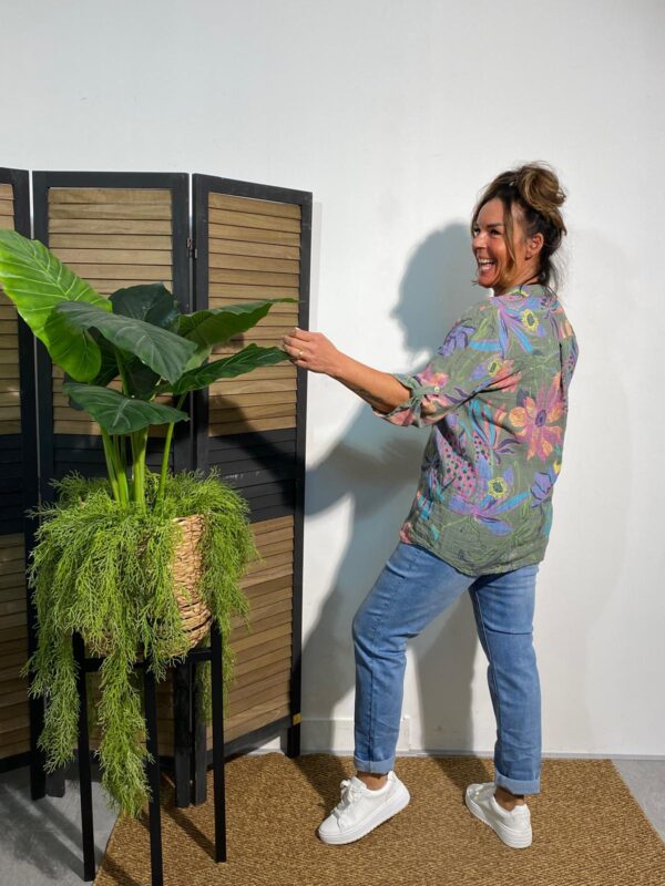 Floral Top Army "Lieke" - Afbeelding 2