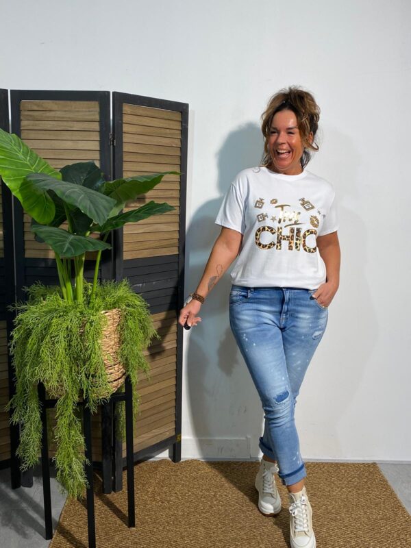 T-shirt "Tres Chic" Panter/Goud