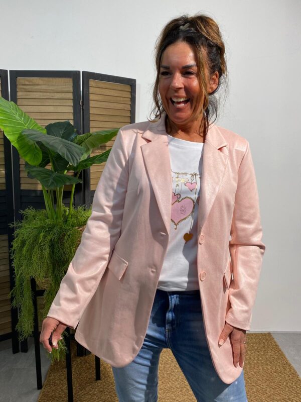 Azara T-shirt Roze/Goud Hart - Afbeelding 4
