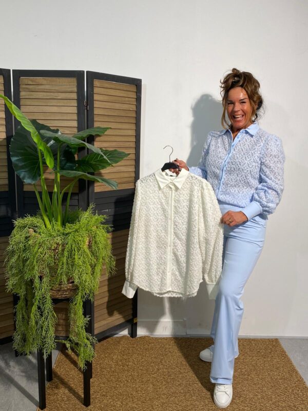 Mi Piace Light Blue Blouse Ausbrenner MP202559 - Afbeelding 5