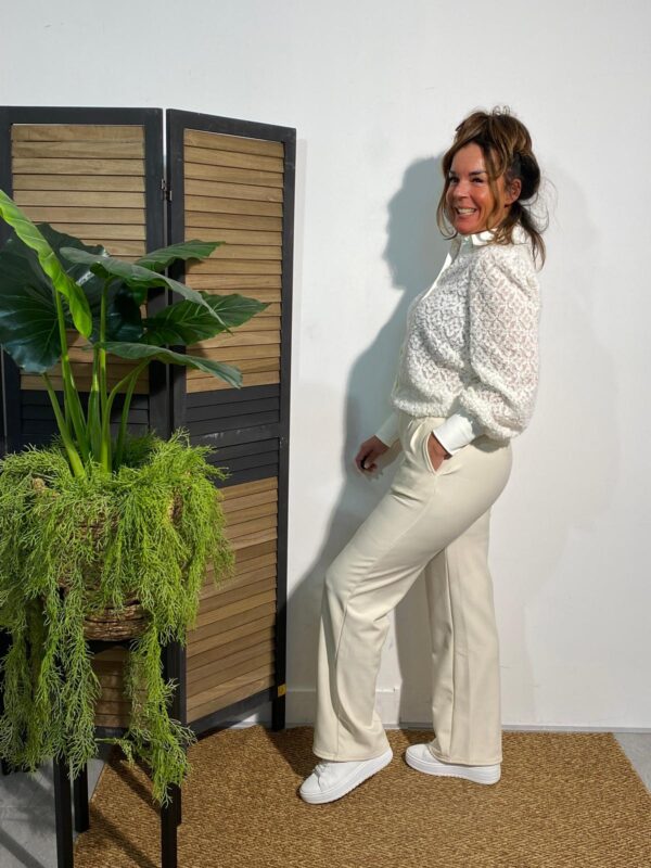 Mi Piace Offwhite Blouse Ausbrenner MP202559 - Afbeelding 2