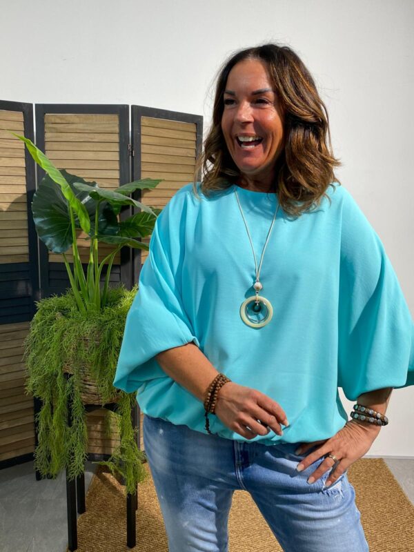 New Collection Zeegroen Vleermuistop met Ketting - Afbeelding 3