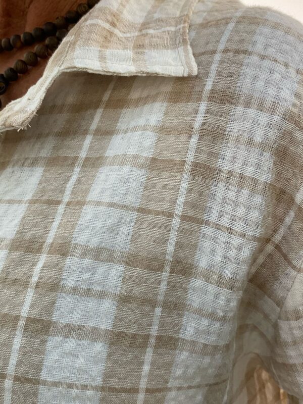 New Collection Beige Blouse Ruit - Afbeelding 4