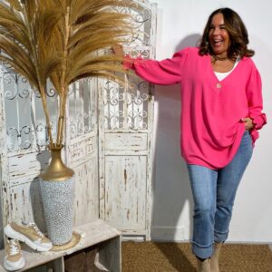 Plussize Top Fuchsia "Laura"
