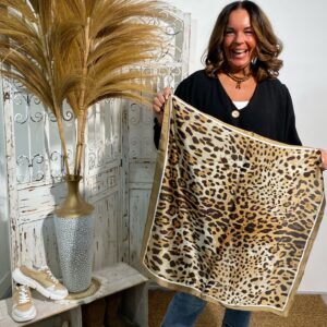 Sjaaltje Silk Panter Beige/Bruin