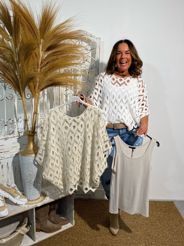 J-Moda Poncho Top Wit - Afbeelding 5
