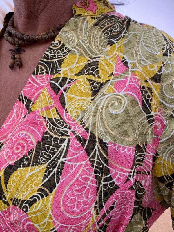 Sahib  Boho Floral Jurk Groen/Army/Fuchsia - Afbeelding 4