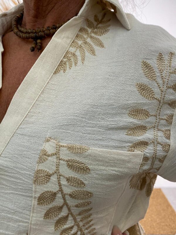 J/S Millennium Beige Geborduurde Maxi Jurk - Afbeelding 4