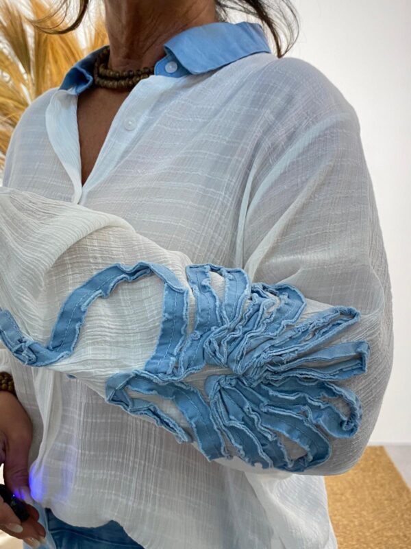Lamiar Camicia Blanco/Jeans Blouse - Afbeelding 4