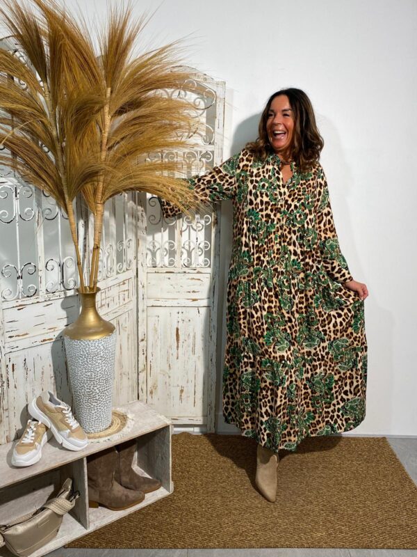 Biba Maxi Dress Panter/Gucci Groen