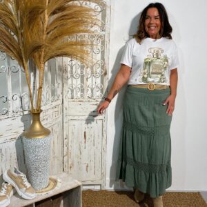 Sunlove Paris Army Boho Rok met Riem