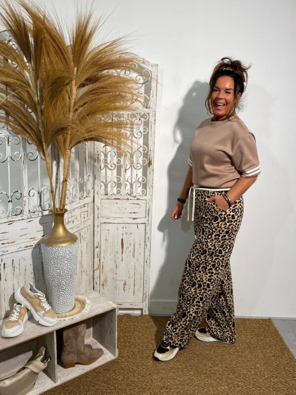 C&H Jog Wide Leg Panter Beige/Zwart - Afbeelding 2