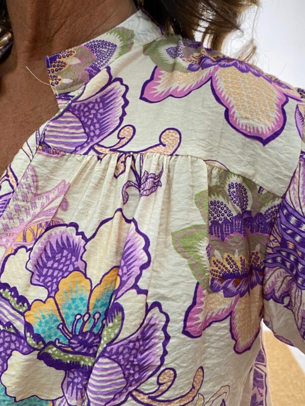 New Collection Paars/Pink/Beige Top "Sila" - Afbeelding 4