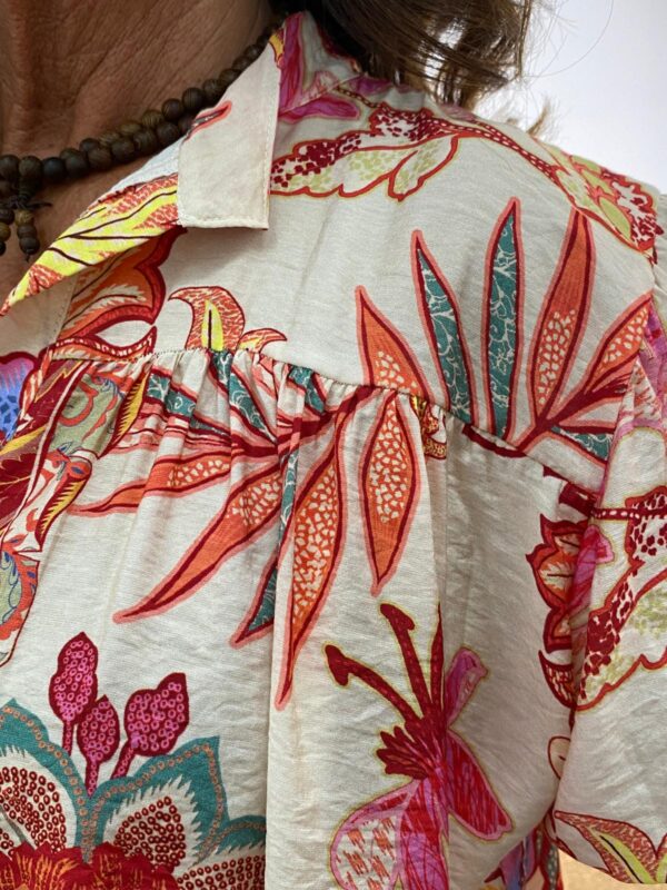 New Collection Rood/Koraal/Beige Top "Sila" - Afbeelding 4