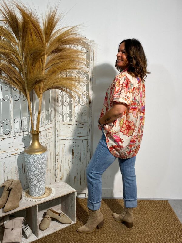 New Collection Rood/Koraal/Beige Top "Sila" - Afbeelding 2