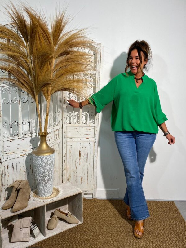 New Collection Appelgroen Top “Steff"