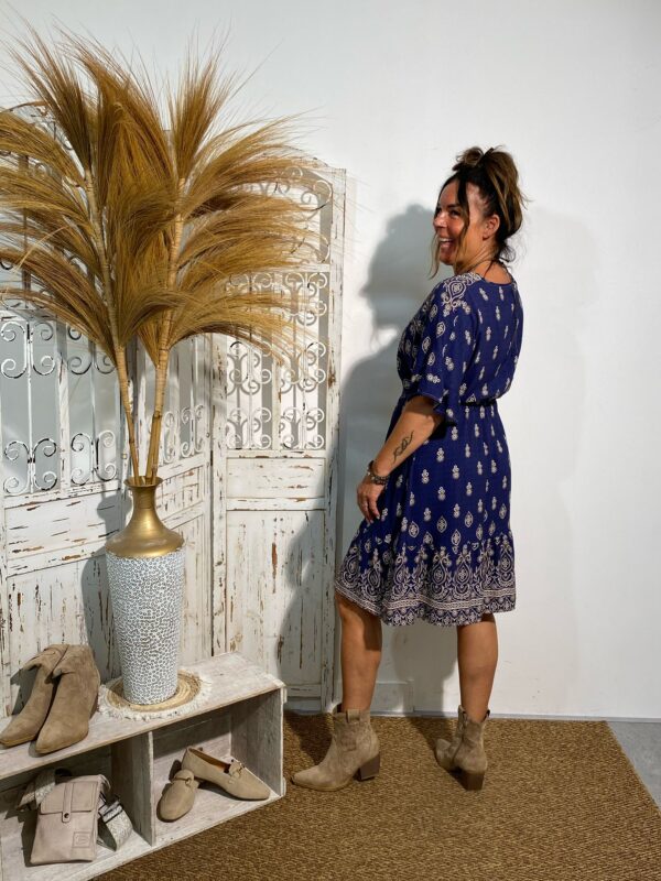 Tan Navy Dress Paisley - Afbeelding 2