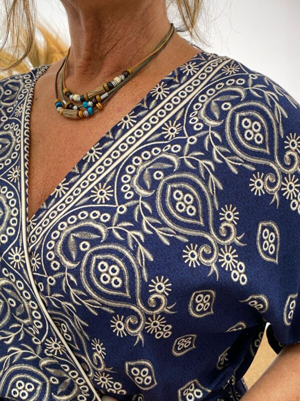 Tan Navy Dress Paisley - Afbeelding 4