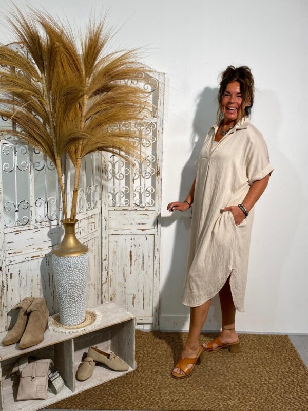 New Collection Beige Strandjurk Charlie - Afbeelding 2