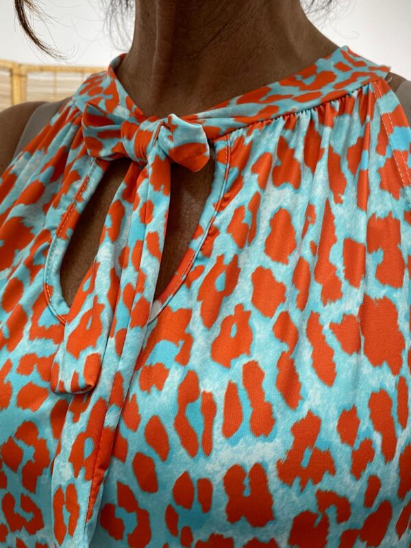 Mii Oranje/Turquoise Panter Pak Halter - Afbeelding 4