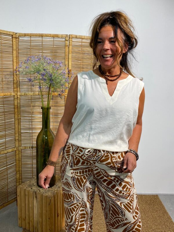 Elvira Collections Top Cacao Offwhite - Afbeelding 3