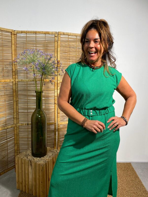 Ivy Beau Smaragd Green Jurk Minou - Afbeelding 3
