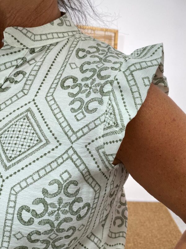 New Collection Wit/Army Blouse Print - Afbeelding 4