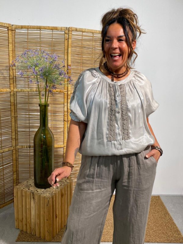 Dyvie Top Taupe/Zilver - Afbeelding 3