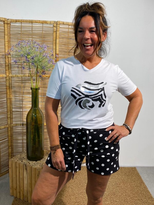 Zoso T-shirt White/Black Sylvia - Afbeelding 3