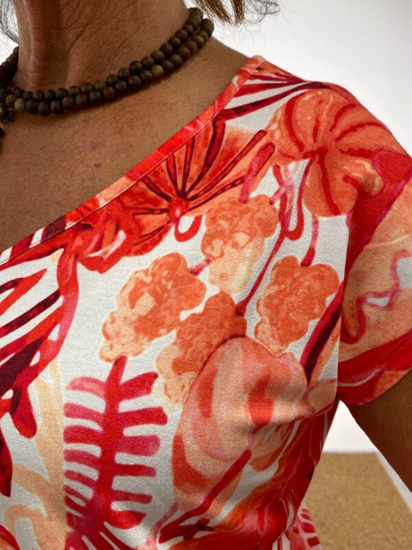 Enjoy Rood Blouson Kapmouw Bloemprint - Afbeelding 4