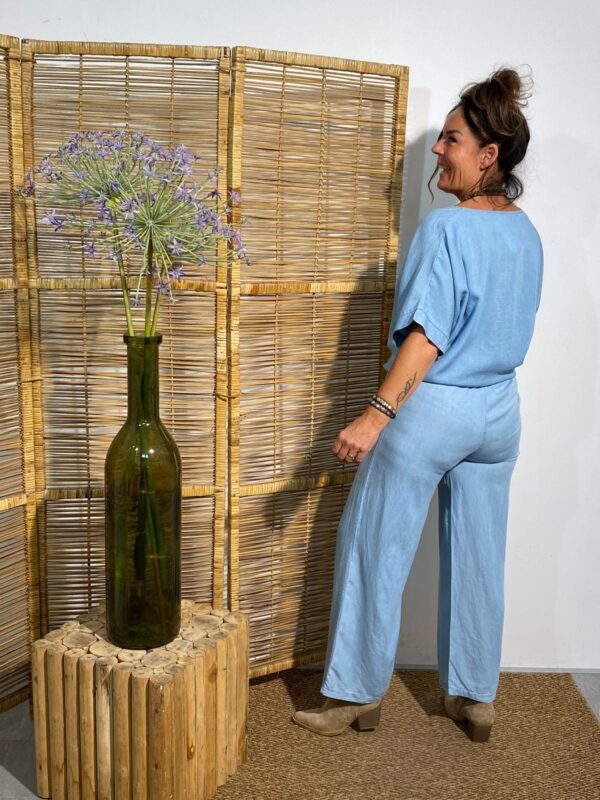 New Collection Lichtblauw Broek Tencell - Afbeelding 3
