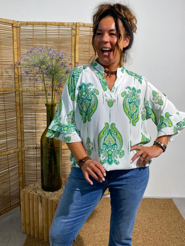 New Collection Appelgroen Top Daya - Afbeelding 3