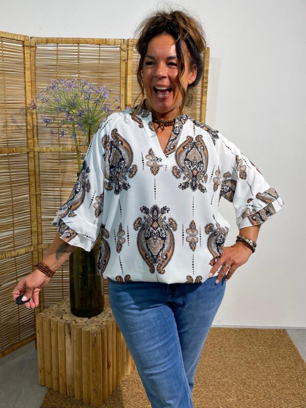 New Collection Zwart/Bruin Top Daya - Afbeelding 3