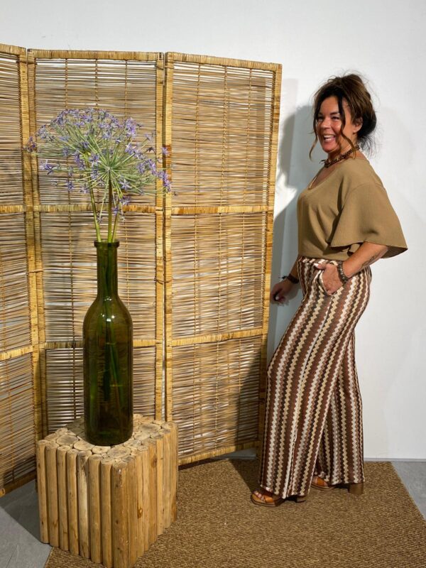 New Collection Bruin Broek ZigZag - Afbeelding 2