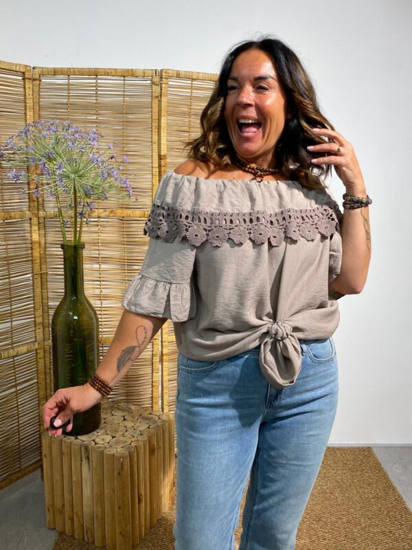 Mii Top Taupe "Daniëlle" - Afbeelding 3