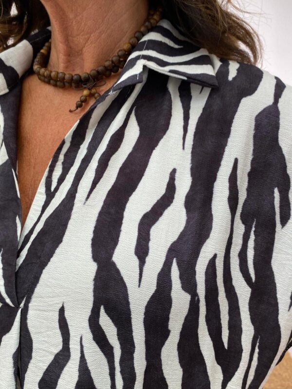 New Collection Jurk Zwart Zebraprint - Afbeelding 4
